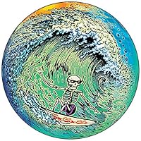 Happylife Productions Grateful Dead Skeleton Surfer - Window Sticker/Decal (4.5" X 4.5")