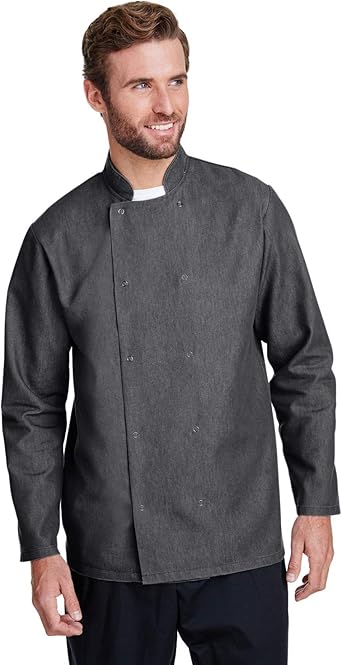 black denim chef coat