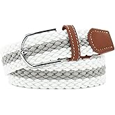 Huyfhksd Multicolored Elastic Woven Golf Belts Casual Braided Stretch Belt for Men and Women