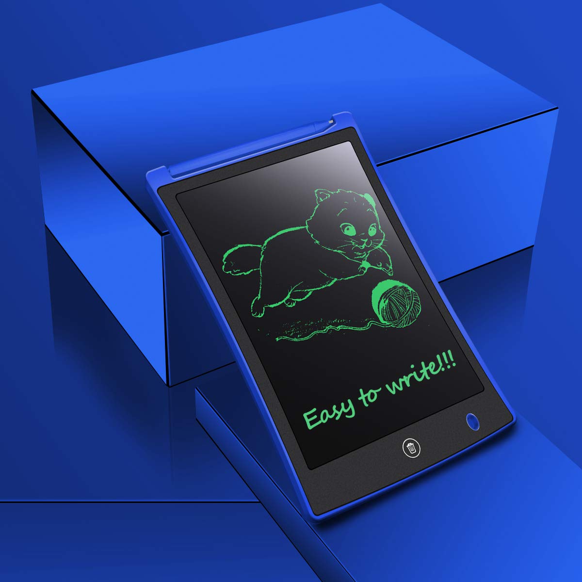 MYMAHDI LCD Writing Tablet, 8.5 inch Doodle Board, Electronic Drawing & Writing Board, with Smart Writing Stylus for Kids Gifts, School,Office, Fridge or Family Memo, Blue