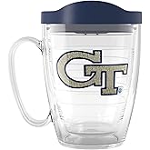 Tervis Made in USA Double Walled Georgia Tech GT Insulated Tumbler Cup Keeps Drinks Cold & Hot, 16oz Mug, Classic