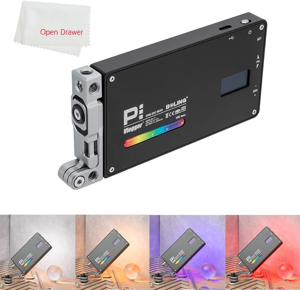 Boling BL-P1 RGB LED Video Light, 2500K-8500K Dimmable Full Color LED Light, for Canon Nikon Sony Camera Studio Video YouTube Vlog