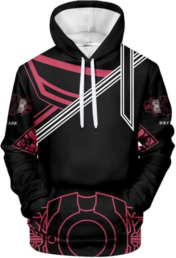 Men's Kamen Rider Hoodie 3D Printed Long Sleeves Pullover Sweatshirt Fancy Streetwear Cosplay Costume