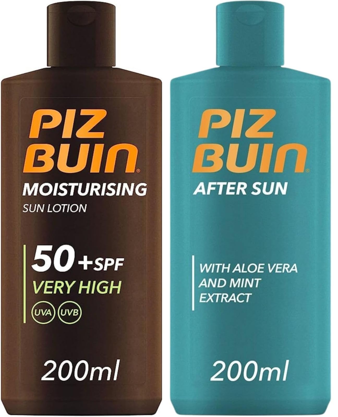 Sun Protection Bundle with Sun Lotion SPF 50+ 200ml and After Sun Soothing Cooling Moisturising Lotion 200ml with Aloe Vera and Mint Extract