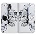 Bfun Packing Bcov White Floral Skull Slot Wallet Leather Cover Case for Samsung Galaxy Note 3
