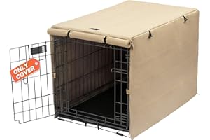 X-ZONE PET Double Door Dog Crate Cover - Polyester Pet Kennel Cover (Fits 24 30 36 42 48 inches Wire Crate) (30Inch, Tan)
