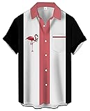 Flamingo Shirt Men Bowling Shirts for Men Print