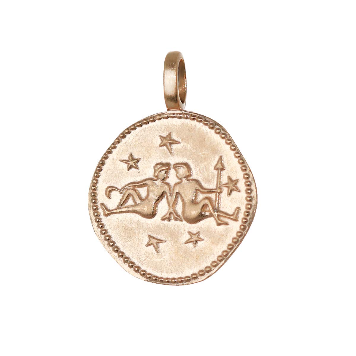 NKlaus Gemini Star Sign Gold Plated 18k Gold 16mm Pendant Horoscope Zodiac 1654