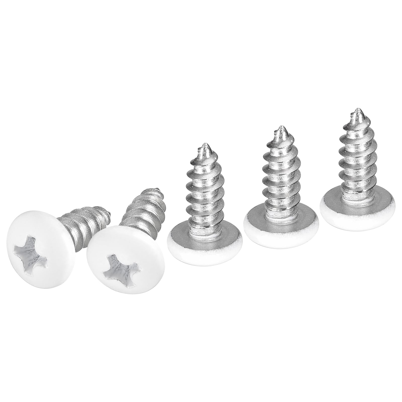 DTGN #10x1/2" White Screws 100Pack - 304 Stainless Steel Pan Head Phillips Sheet Metal Screw Self-tapping Screw Wood Screws — image 1