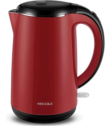 (未使用･未開封品)BD Electric Kettle SS Red Secura Stainless Steel Double Wall Electric Kettle Water