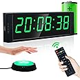 YZ Gym Timer Clock for Home Gym, Fitness Timer with Start/Stop Button, Interval Timer for Workout, Stopwatch/Countdown Timer with Remote, 12/24H Digital Wall Clock, Portable Home Gym Accessories