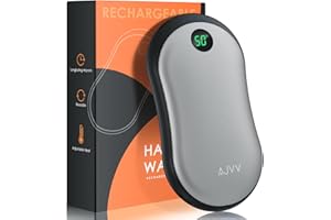 AJVV Hand Warmers Rechargeable, 10000mAh Electric Hand Warmer Power Bank with 3 Levels Double-Sided Heating, 15hrs Heat Portable Heater Gifts for Outdoors, Camping, Hiking, Skiing, Home