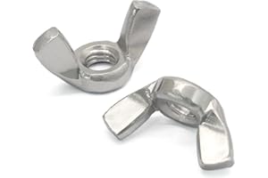 HARSKIYER 20 Pcs M6 Wing Nuts, 304 Stainless Steel Butterfly Wing Nut, Corrosion-Resistant Fasteners with Hand Twist Design for DIY Projects, Furniture Assembly and Machinery Maintenance