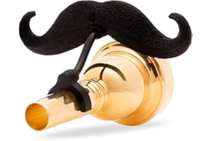 The Original Brasstache 2.0 - New (2024) Clip-on XL Mustache for Trombone or Euphonium Mouthpiece, Large Shank