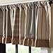 VHC Brands Sawyer Mill Charcoal Farmhouse Curtains for Kitchen Window Topper Linen Plaid Striped Patchwork Ruffled Light Filtering (Valance 19x72)