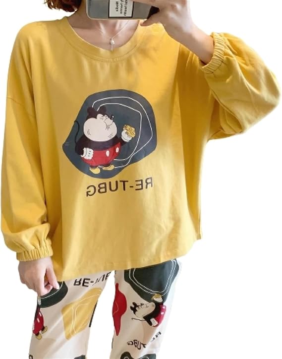 ディズニー パジャマ レディース ミッキー 春 トップス 長ズボン メンズ 上下 セット カップル 長袖 綿 夏 ルームウェア 部屋着 プレゼント 可愛い パジャマ ルームウェアセット 通販 Amazon