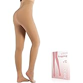 UISLII Fleece Lined Tights Women, Warm Pantyhose leggings Women,Fake Translucent Thermal Skin Colored Tights for Winter