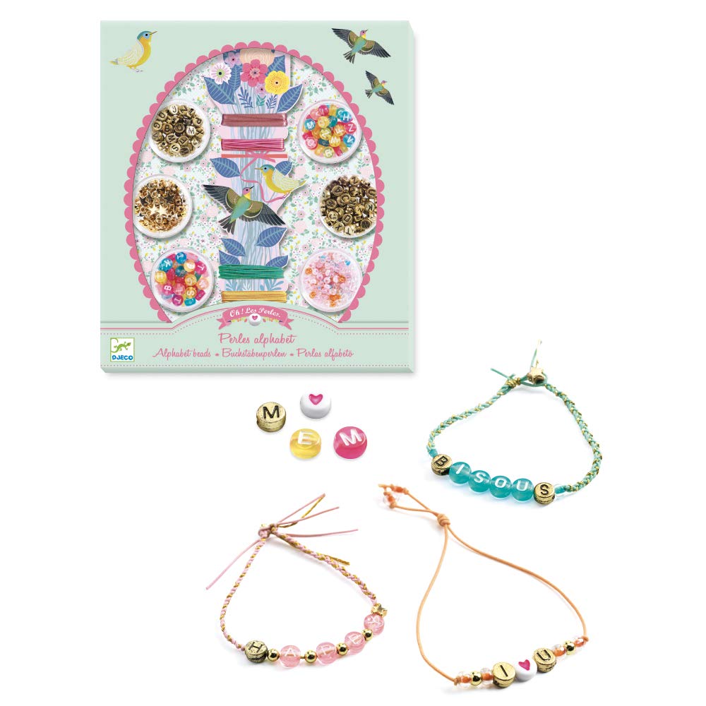 Djeco Beads and Alphabet Beads (DJ09839), Multicolor, 25 x 25 x 15 cm