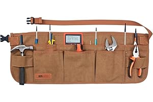 BOBODE Canvas Work Tool Apron 10 Pockets Waist Apron for Men Women,Adjustable Buckle Closure Tool Bags for Outdoor Work, Woodworkers, Artists and Craftspeople M-XXL