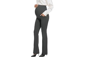 VIMPEP Flare Maternity Leggings Yoga Pants Stretchy Over The Belly Pregnancy Dress Work Pants with Pockets Casual 3102