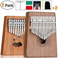 Scorina Kalimba 17&10 Two Pack Kalimba Thumb Piano,With Study Instruction And Tune Hammer(Christmas New Design),Best Christmas