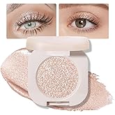FeiCuiYun Glitter Shimmer Sparkle Eye Shadow Palette Makeup for Older Women, Pearl White Silver Glitter Shimmer Metallic Holo