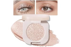 FeiCuiYun Glitter Shimmer Sparkle Eye Shadow Palette Makeup for Older Women, Pearl White Silver Glitter Shimmer Metallic Holographic Iridescent Cream Iridescent Single Monochrome Eyeshadow Makeup, 11
