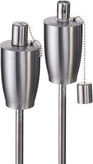 Hussala Ancona Öl Garten-Fackeln aus Edelstahl (Tank,nachfüllbar: 400 ml/Länge: 115 cm) Outdoor Fackel - [2 Stück]