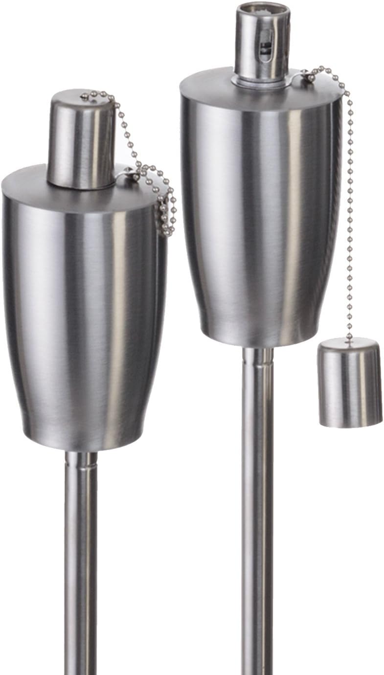 Hussala Ancona Öl Garten-Fackeln aus Edelstahl (Tank,nachfüllbar: 400 ml/Länge: 115 cm) Outdoor Fackel - [2 Stück]