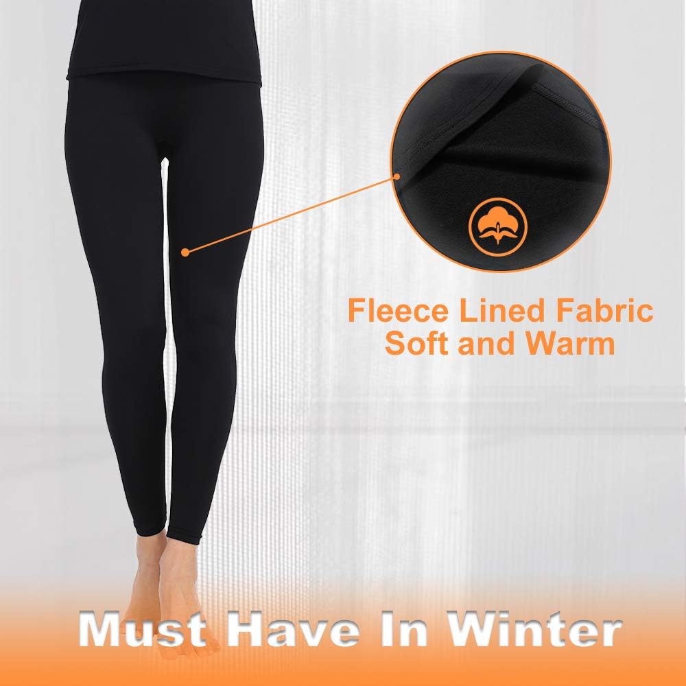 Subuteay Women's Thermal Bottoms Long Underwear Base Layer Fleece Lined Compression Pants Leggings at  Women’s Clothing store