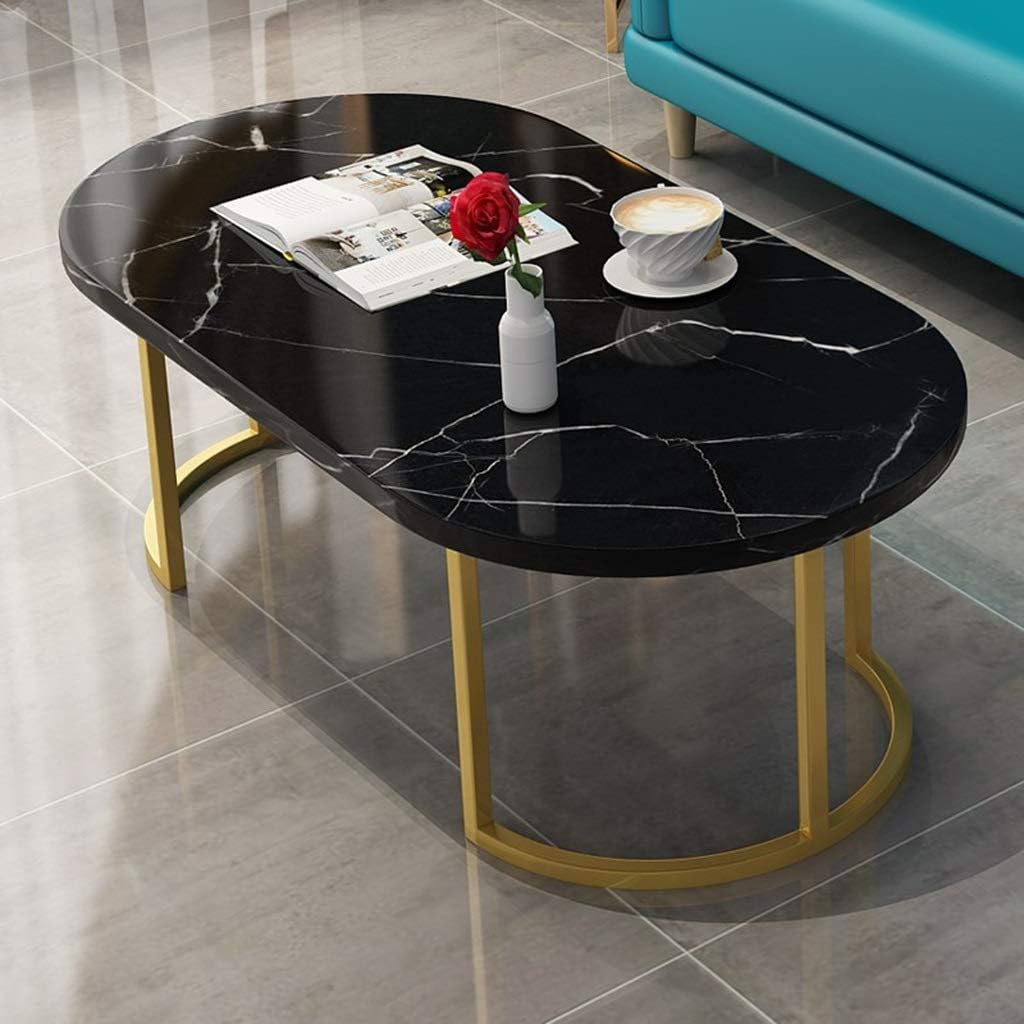 Storage Living Room Furniture End Table Oval Iron Art Sofa Tables Hotel Apartment Console Tables Bar Club Cocktail Tables 120 60 45cm Convenient And Beautiful Color Black Size 120 60 45cm