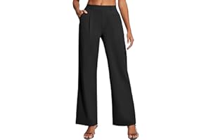 Ewedoos Womens Dress Pants Wide Leg Stretchy Work Pants Women Pull On Business Casual Trousers Slacks for Women