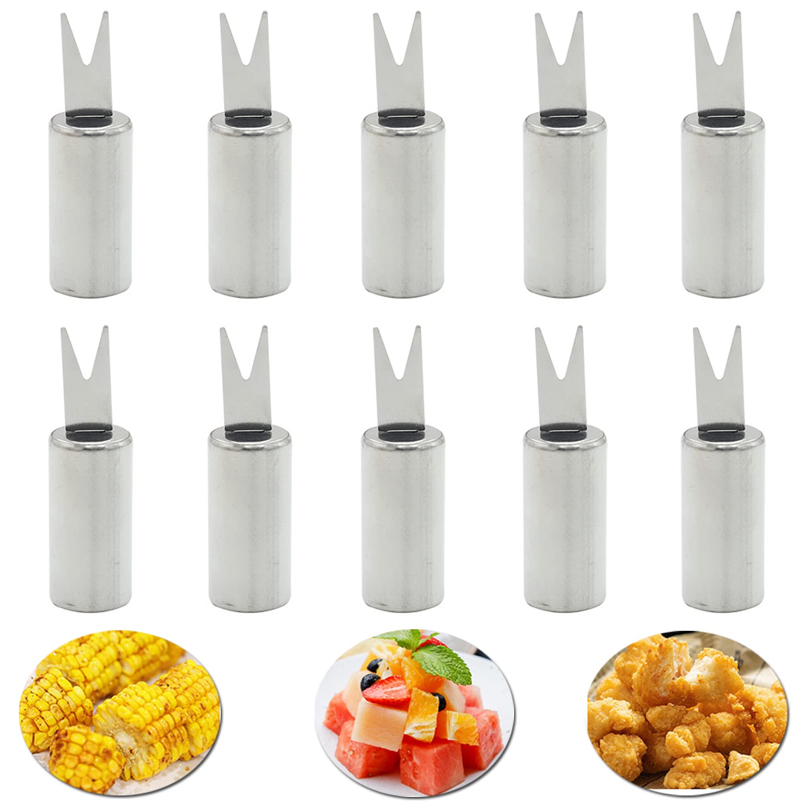 Pack of 10 Stainless Steel Corn on the Cob Skewers YUTOU Corn on the Cob Needle Corn Holder Corn Holding Shell Potato Forks Corn Forks Barbecue Accessories Corn Cob Forks Corn Skewers Kebab Skewers