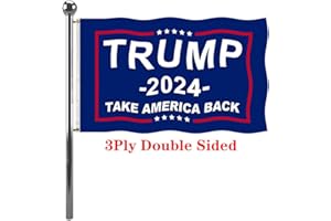 Jayus 3Ply 200D Donald Trump For President 2024 Flag 4x6 Outdoor- Double Sided Take America Back (TAB) Trump 2024 Flags Banner with 2 Brass Grommets