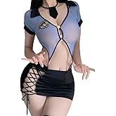 SNOMYRS Cop Costume Sexy Police Outfit Anime Cosplay Lingerie Top Skirt Halloween Costumes Uniform For Officer Secretary Teacher