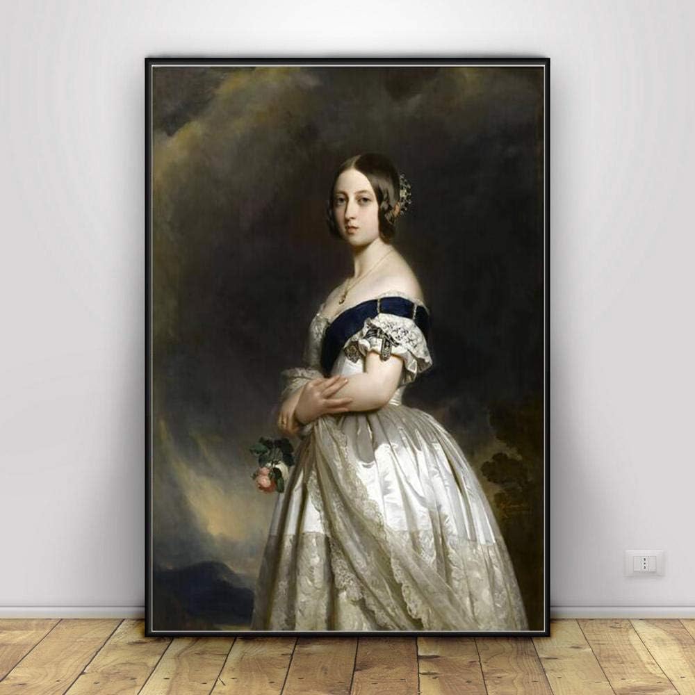 N / A Pinturas al óleo Famosas Retrato de la Reina Victoria Impresión
