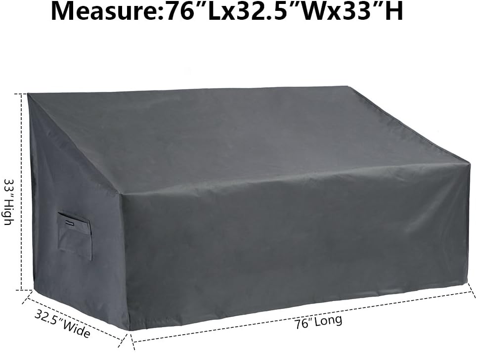 Patio Watcher Medium Outdoor Loveseat Bench Cover, Durable and Waterproof Patio Furniture Sofa Cover, Grey: Garden & Outdoor