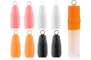 Zienlay 8 Pack Elastic Sleeves for Leak Proofing Travel, Leak Locks Toiletries Skins Travel Bottles Leak Proof Silicone Sleeve Covers for Travel Container in Luggage Reusable Toiletries Accessory