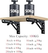 Quanerba Pack of 2 Folding Shelf Brackets 16in Heavy Duty Outdoor 80 kg view 5