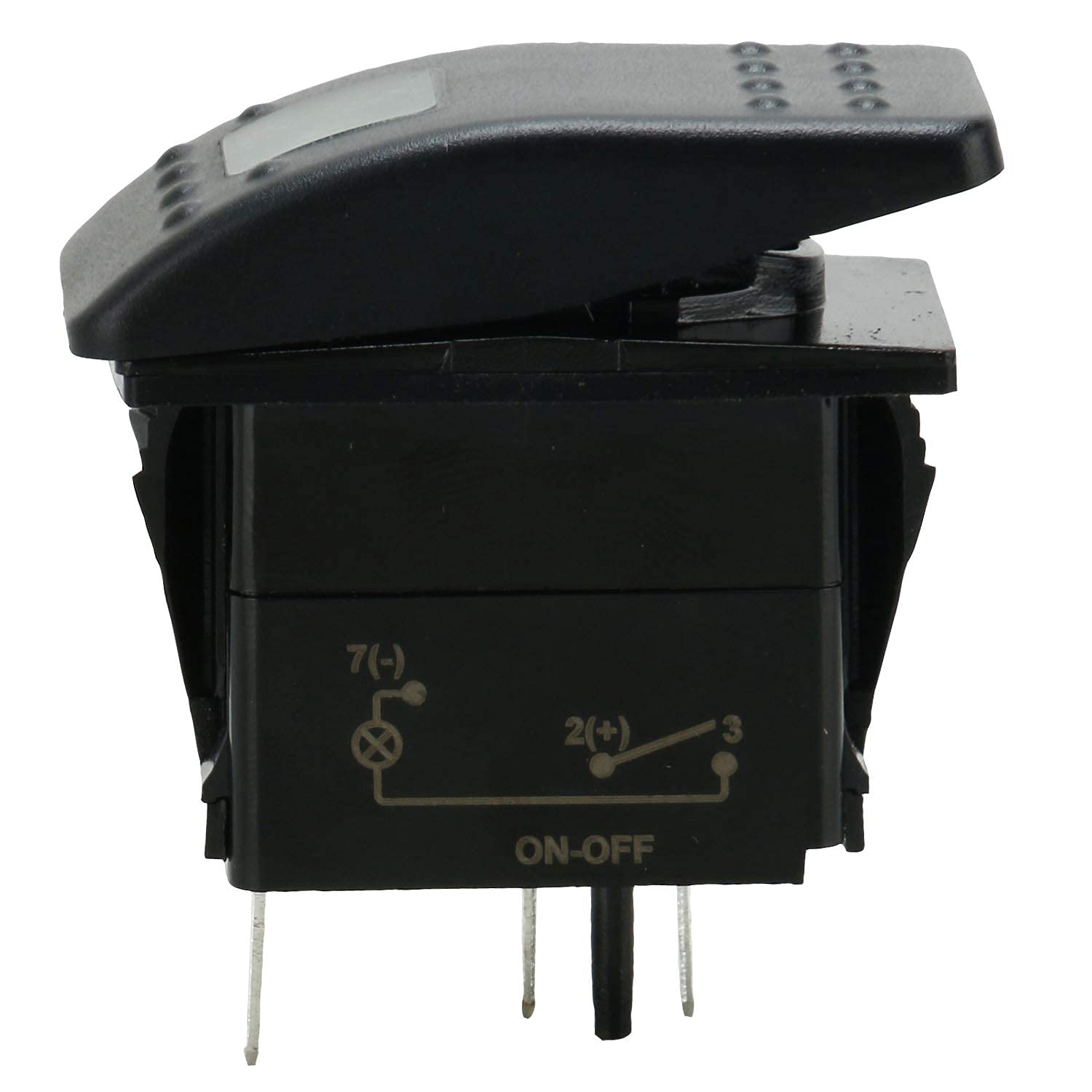 Amarine Made 2-Pack of 12v 20 Amp Waterproof LED On/Off Boat Marine SPST 3P Rocker Switch with Light (Green): Industrial & Scientific