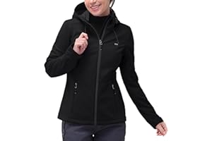 33,000ft Women's Softshell Jacket with Hood Waterproof Lightweight Windbreaker Windproof Rain Shell Jacket for Outdoor Hiking