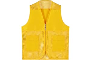 Kids Unisex Mesh Fishing Vest with Pockets Breathable Lightweight Jacket for Photography Travel Hiking Outdoor