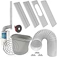 Portable AC Window Vent Kit with 5.9" Exhaust Hose, Adjustable Window Sliding AC Vent Kit for AC Unit, Universal AC Seal Plate with Coupler for Sliding Window or Door