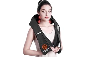 AMZPONY® Cordless Neck Massager for Pain Relief Deep Tissue, Rechargeable Shiatsu Neck and Back Massager Portable Kneading Shoulder Massage for Body Muscle Pain Relief,Gifts for Dad Mom Friends