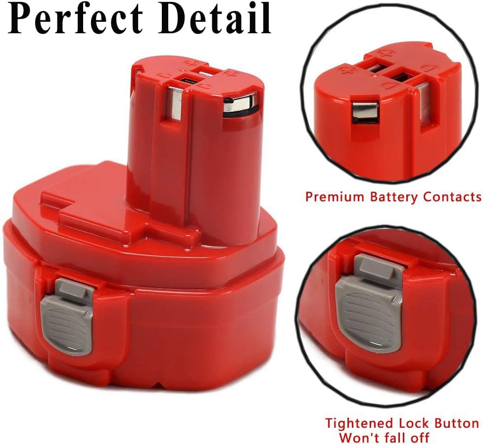 VANTTECH 14.4 Volt 4.8Ah Ni-MH Replacement for Makita PA14 1420 1422 1433 1434 1435 1435F 192699-A 193158-3 192600-1 1051D 4033D 5094D 6280D JR140D ML140 UB140D - Image 5