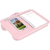 LAPGEAR Compact Lap Desk &ndash; Rose Quartz, Fits 14" Laptops | Microbead Cushion, Built-In Pencil Slot, Carry Handle, Fits Standard Letter-Size Paper (8.5" &times; 11")