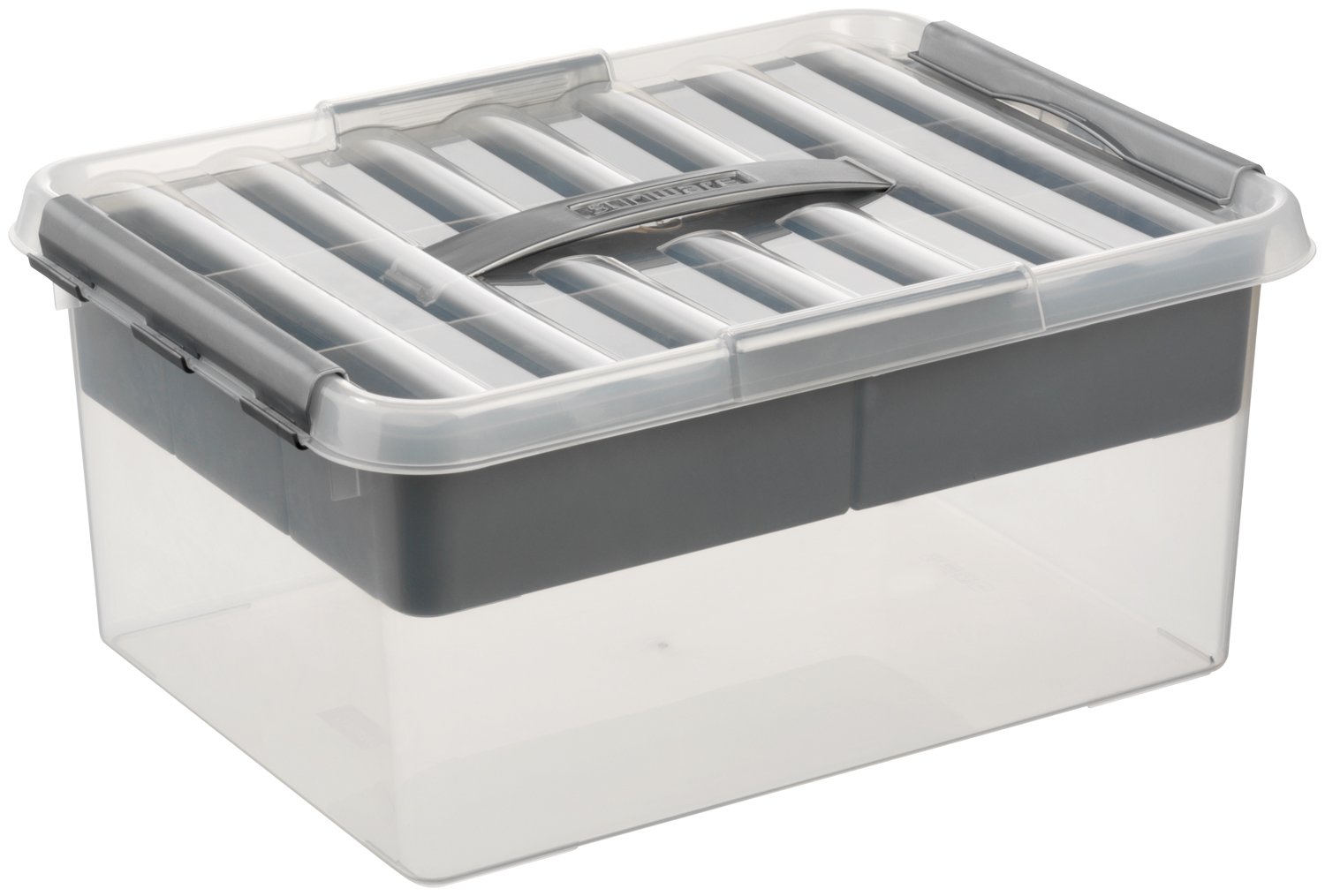 Sunware Q-Line Multi Storage Box 15 Litre Transparent Metallic colour