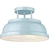 Zeyu Modern Semi Flush Ceiling Light - 2-Light Ceiling Light Fixture for Living Room Bedroom Kitchen Hallway, Blue Finish, ZY
