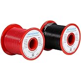 BNTECHGO 20 Gauge PVC 1007 Solid Electric Wire Red and Black Each 50 ft 20 AWG 1007 Hook Up Tinned Copper Wire