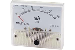 uxcell Analog Current Panel Meter DC 0-100mA 85C1 Ammeter 64x49x56mm for Automotive Circuit Testing Charging Battery Ampere T